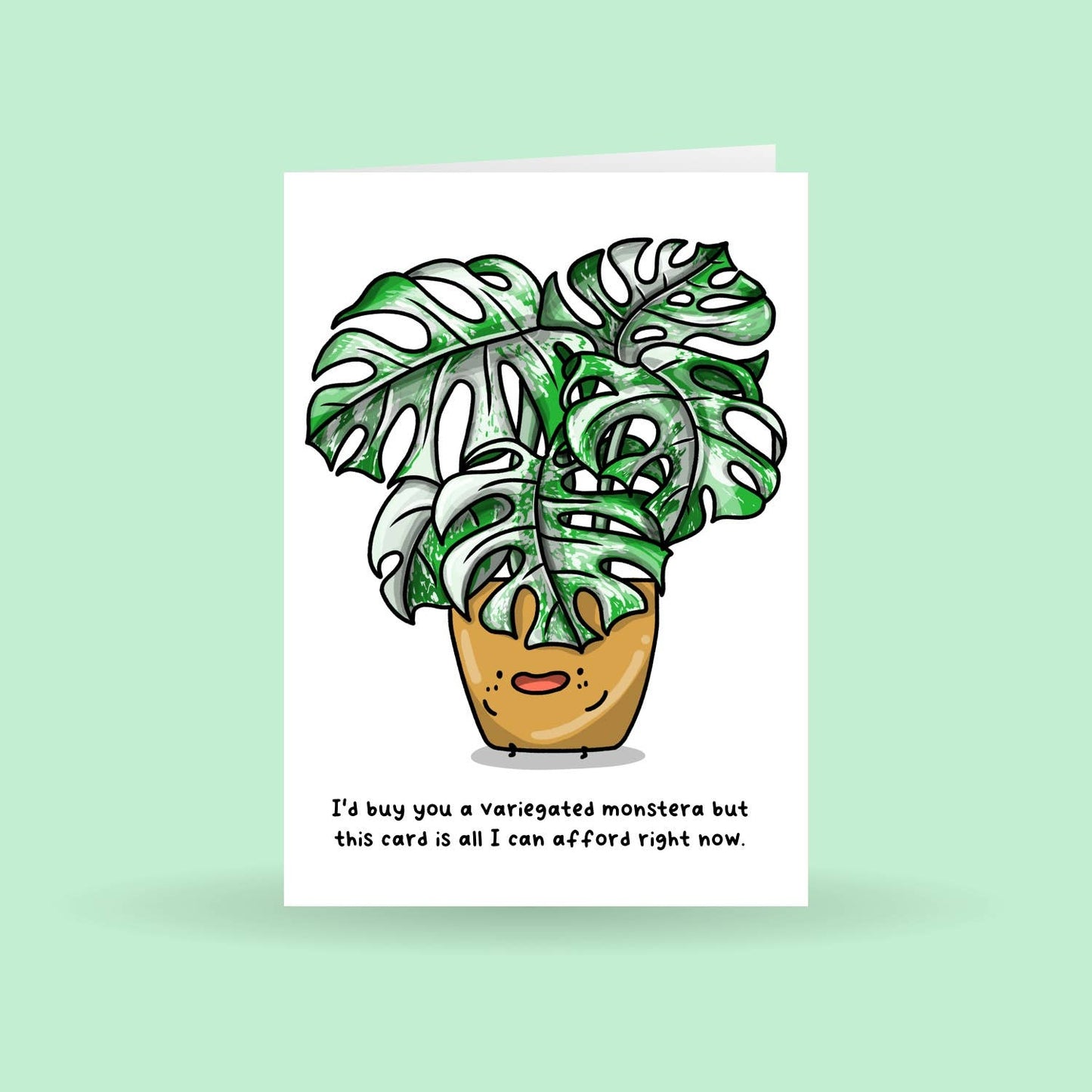 Home by Faith - Variegated Monstera Plant Greeting Card