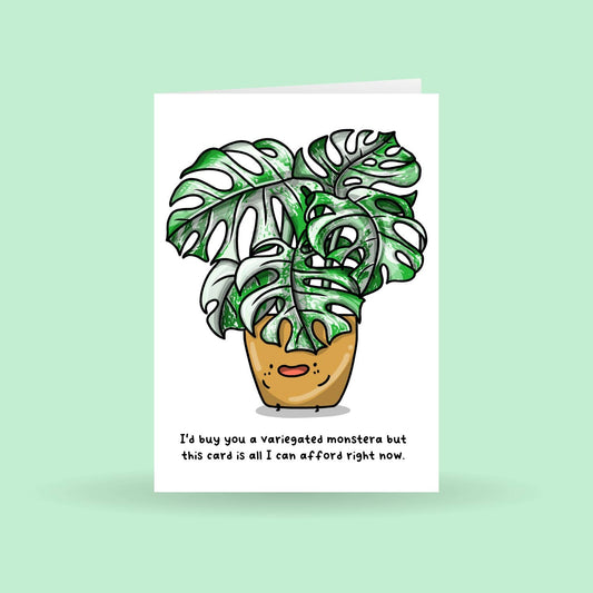 Home by Faith - Variegated Monstera Plant Greeting Card