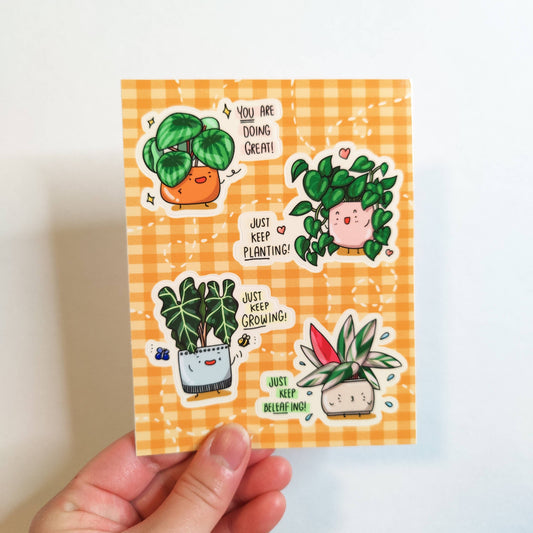 Home by Faith - Plant Positivity Vinyl Sticker Sheet (Orange)