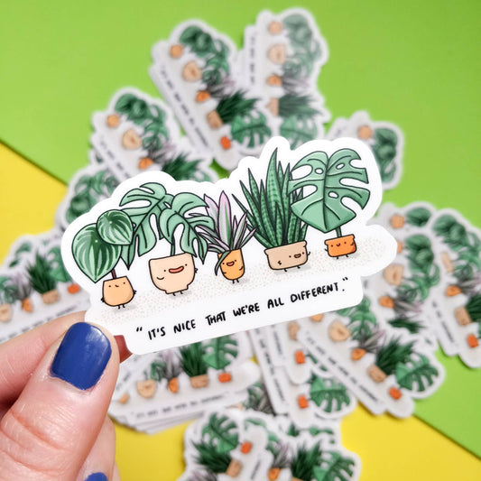 Home by Faith - It's nice that we're all different Plant Vinyl Sticker